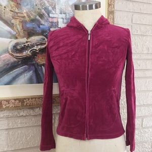 🌹Central Park Velour Zip Front Hoodie Top